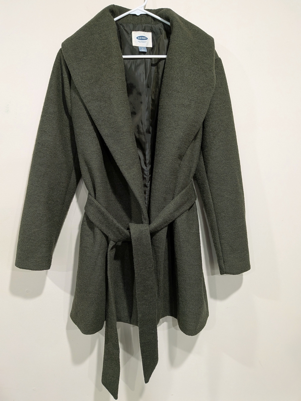 Old Navy Olive Green Wool-Blend Belted Coat